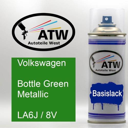 Volkswagen, Bottle Green Metallic, LA6J / 8V: 400ml Sprühdose, von ATW Autoteile West.